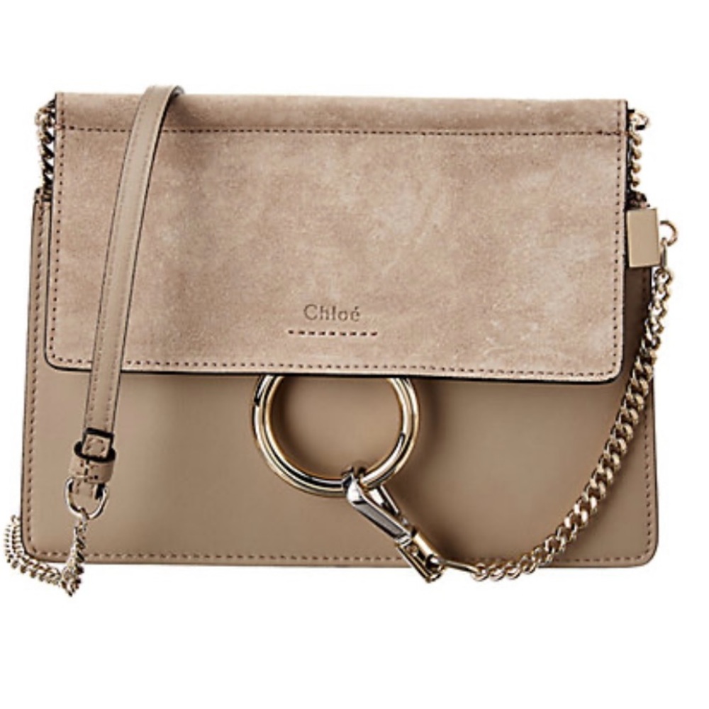 Chloé 🪩 LIKE NEW Mini Faye Leather and Suede Crossbody Bag in Motty Grey